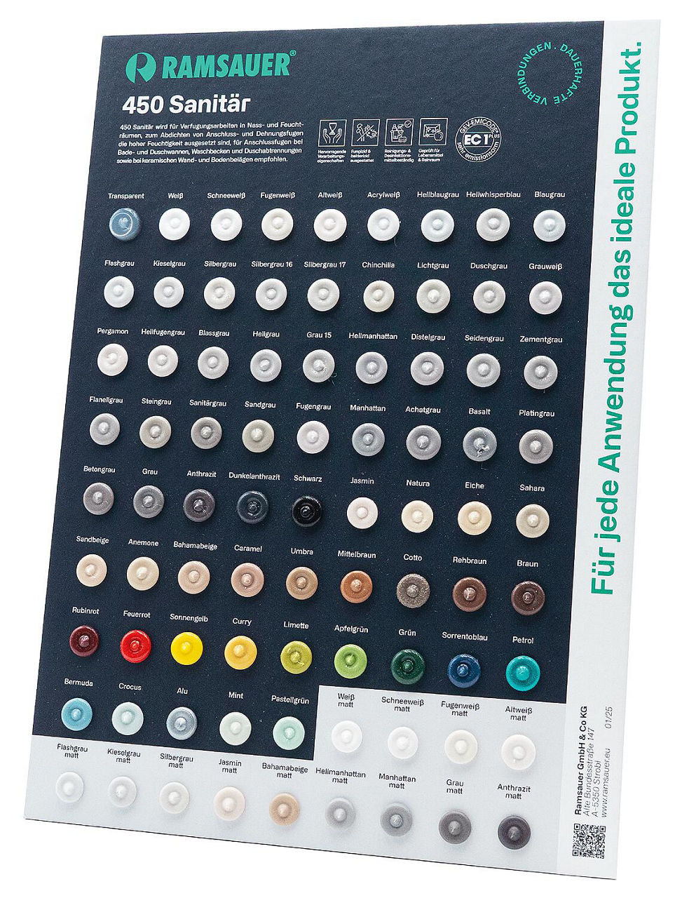 Nuancier RAMSAUER 120 Silicone neutre