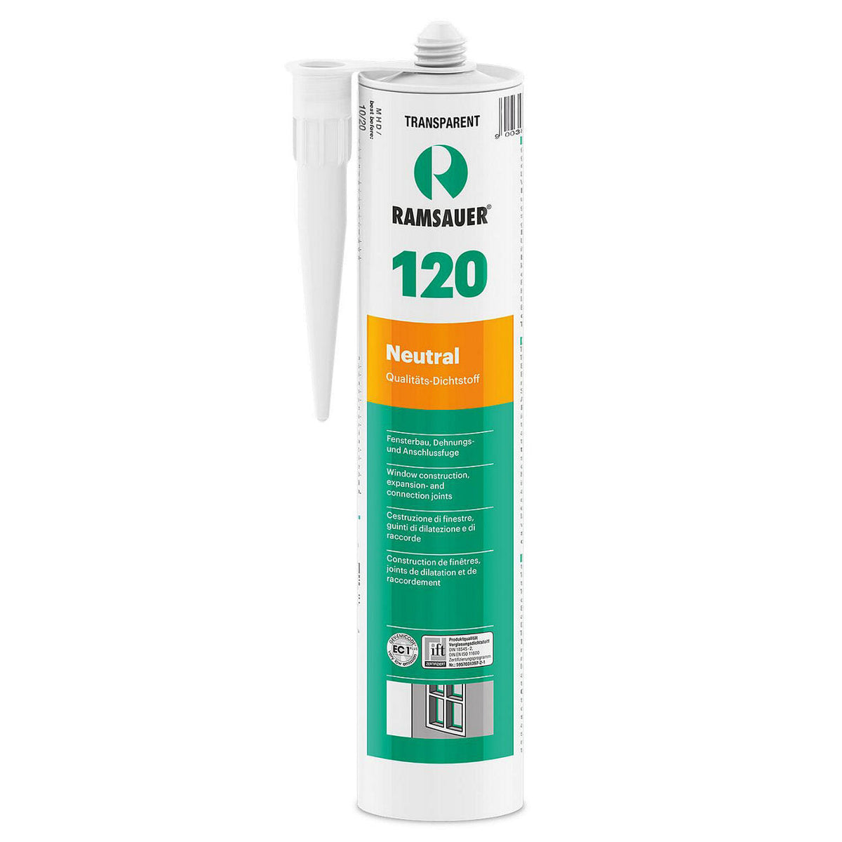 Neutral 120 transparent masse d'étanchéité silicone 1-K neutre à élasticité permanente 310ml