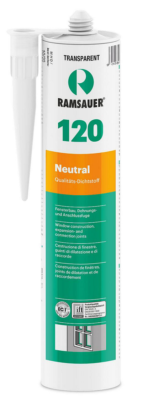 Neutral 120 transparent masse d'étanchéité silicone 1-K neutre à élasticité permanente 310ml