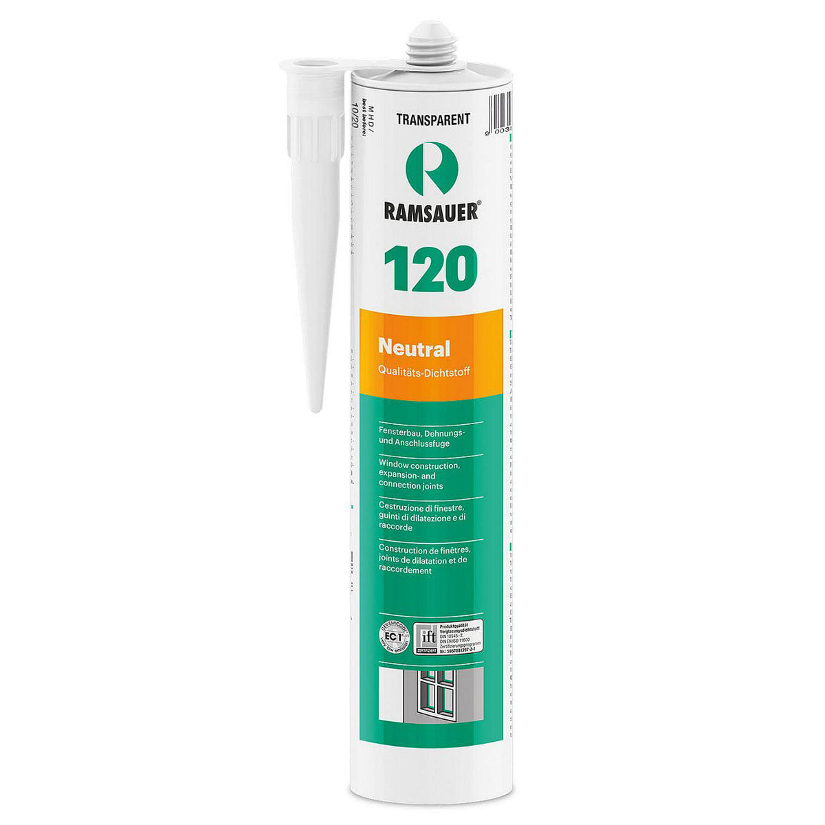 Neutral 120 transparent masse d'étanchéité silicone 1-K neutre à élasticité permanente 310ml