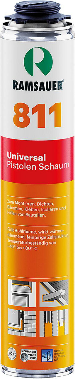Mousse PU universelle 811 pour pistolet, classe feu B3 (Autriche/Suisse), 750 ml