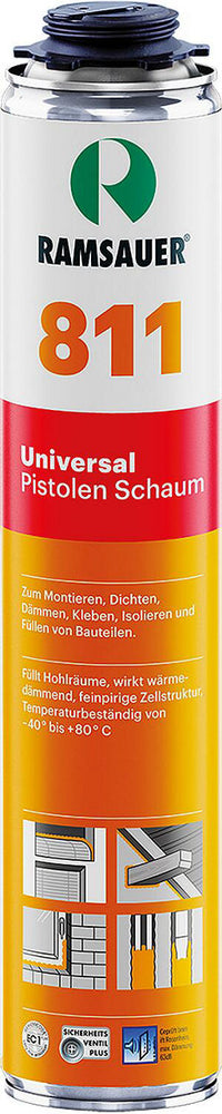 Mousse PU universelle 811 pour pistolet, classe feu B2, 750 ml