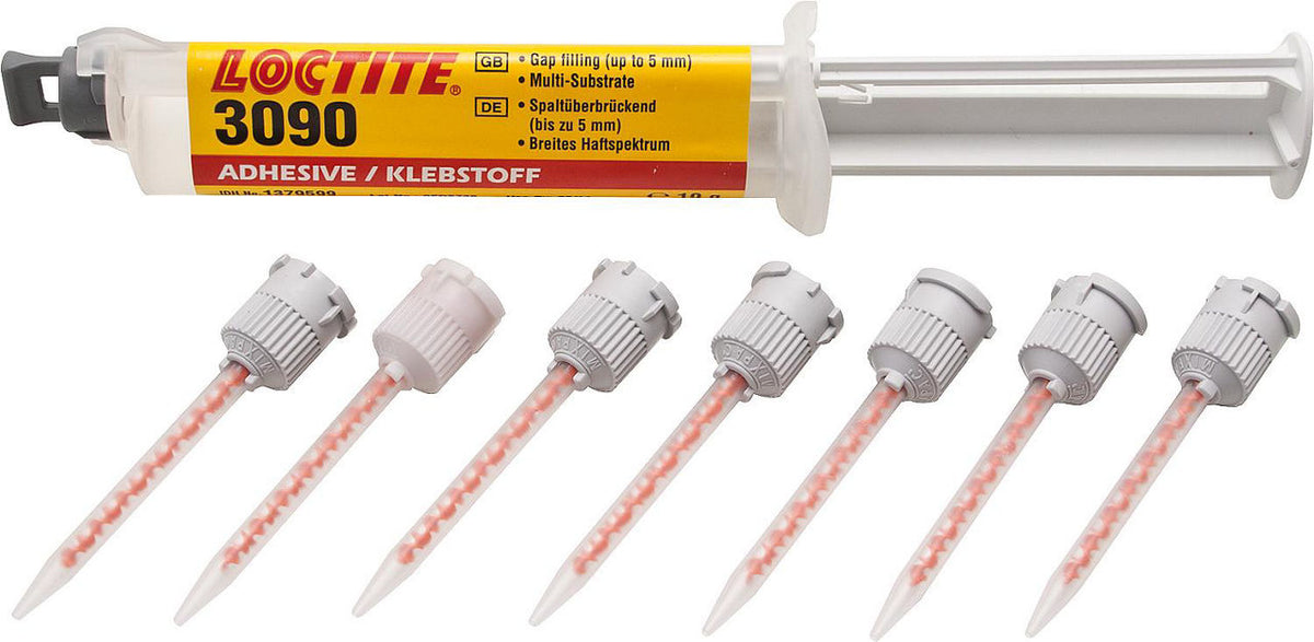 Adhésif instantané (2K) LOCTITE 3090 (7 buses de mélange incluses) Cartouche de 10g