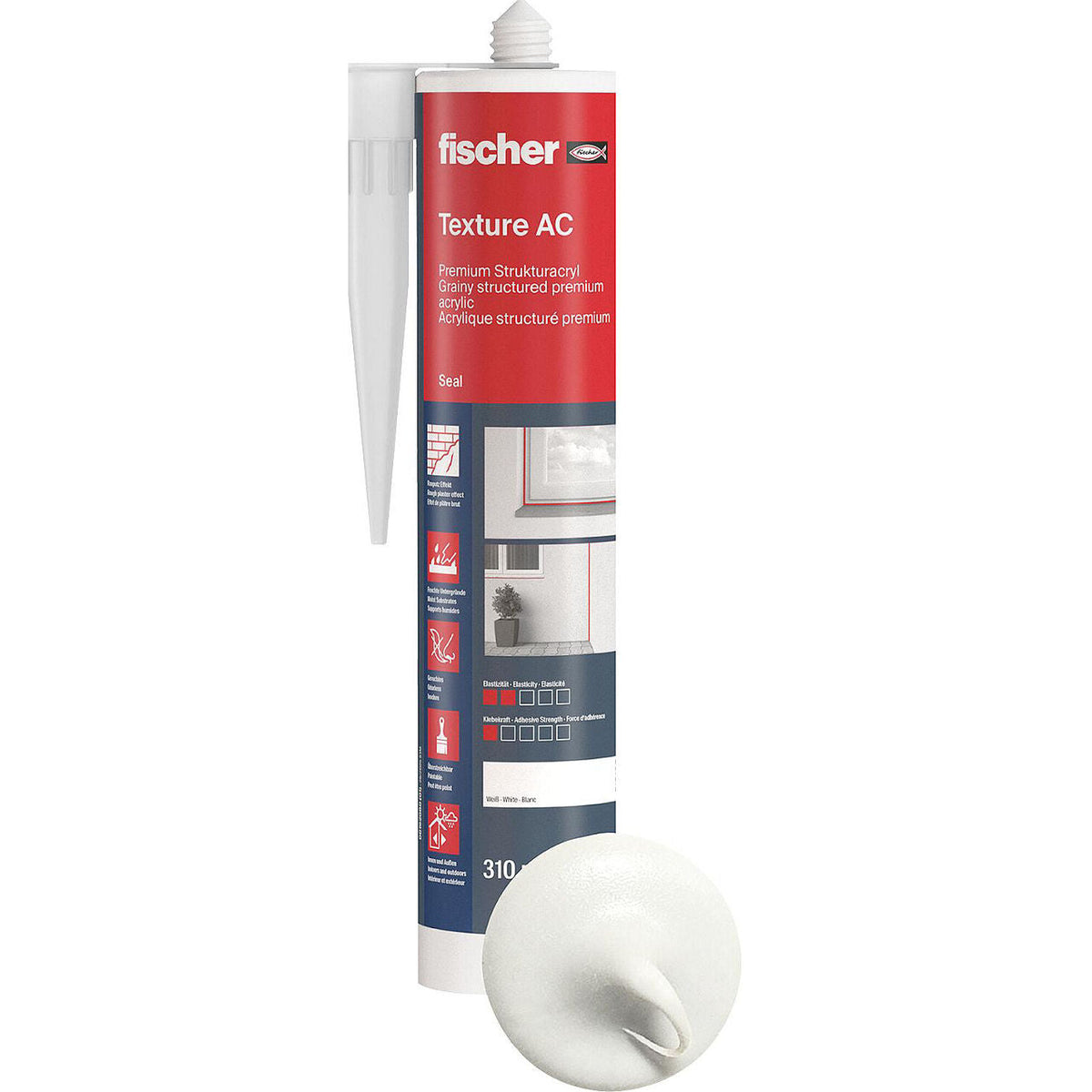 Acrylique structuré Fischer Premium Texture AC DSA blanc, 310 ml
