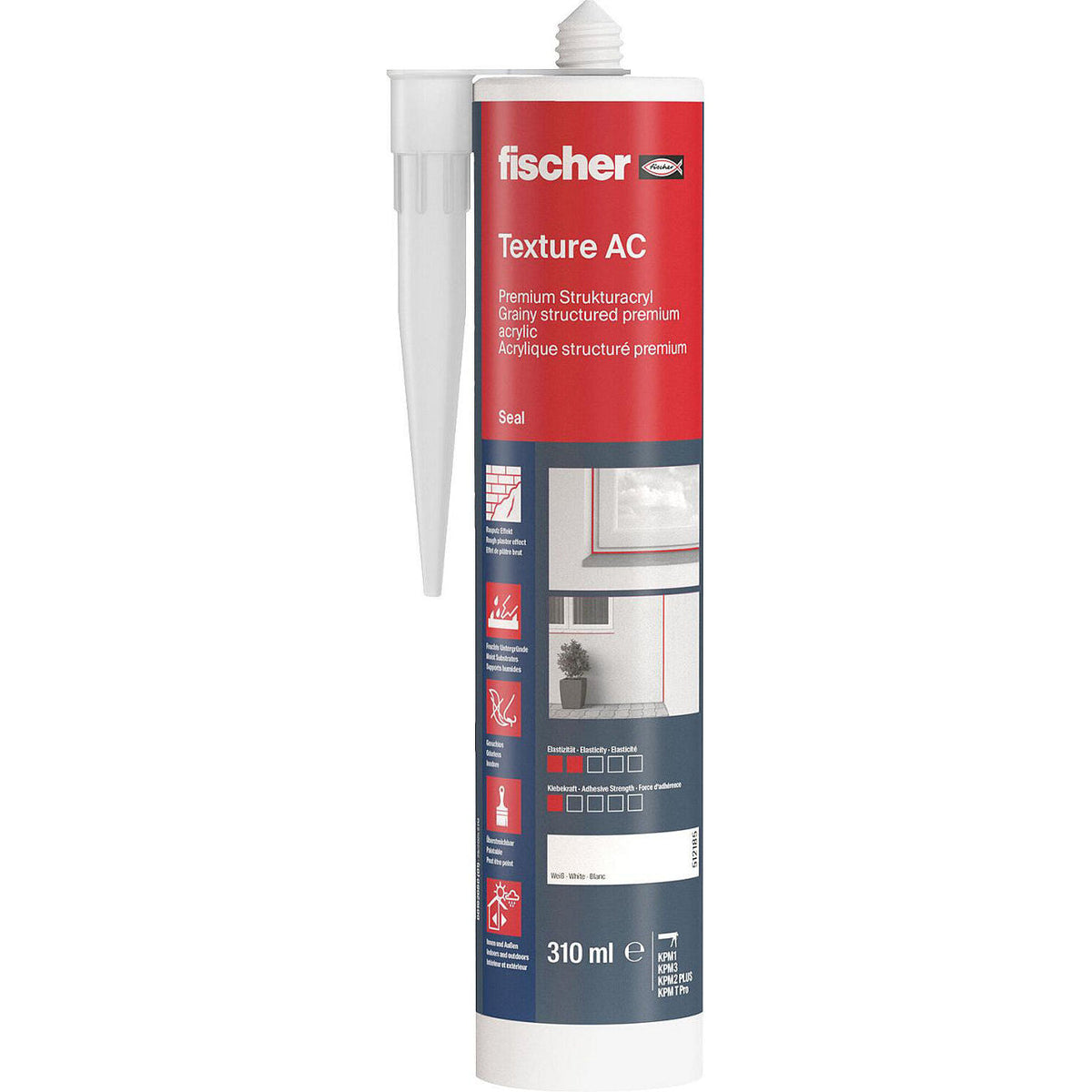 Acrylique structuré Fischer Premium Texture AC DSA blanc, 310 ml