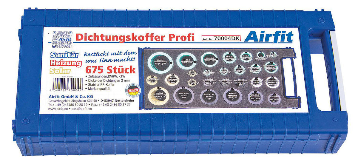 Mallette de joints professionnelle pour sanitaire, chauffage et solaire - 675 pièces