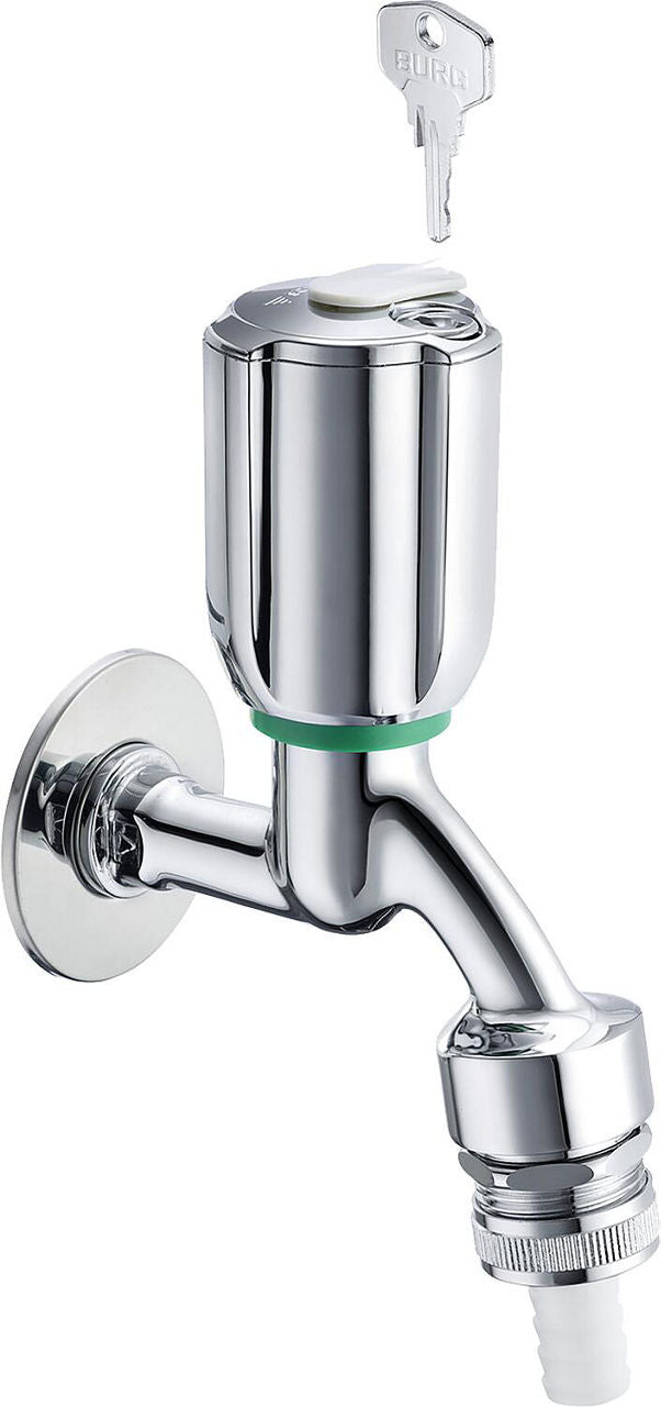 Schell vanne d'écoulement Secur verrouillable avec clapet anti-retour DN15 1/2", chromé