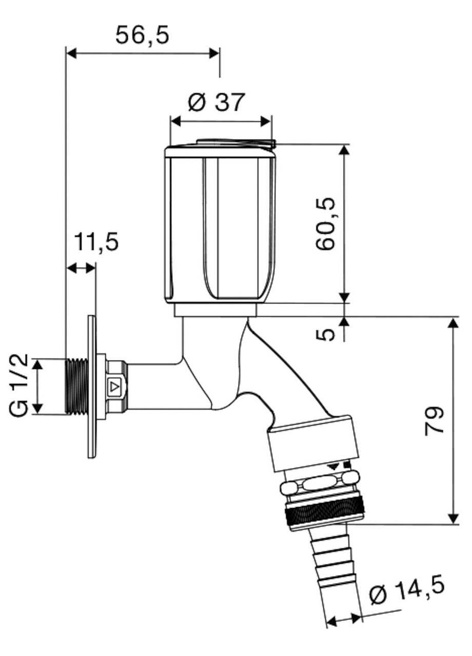 Schell vanne d'écoulement Secur verrouillable avec clapet anti-retour DN15 1/2", chromé