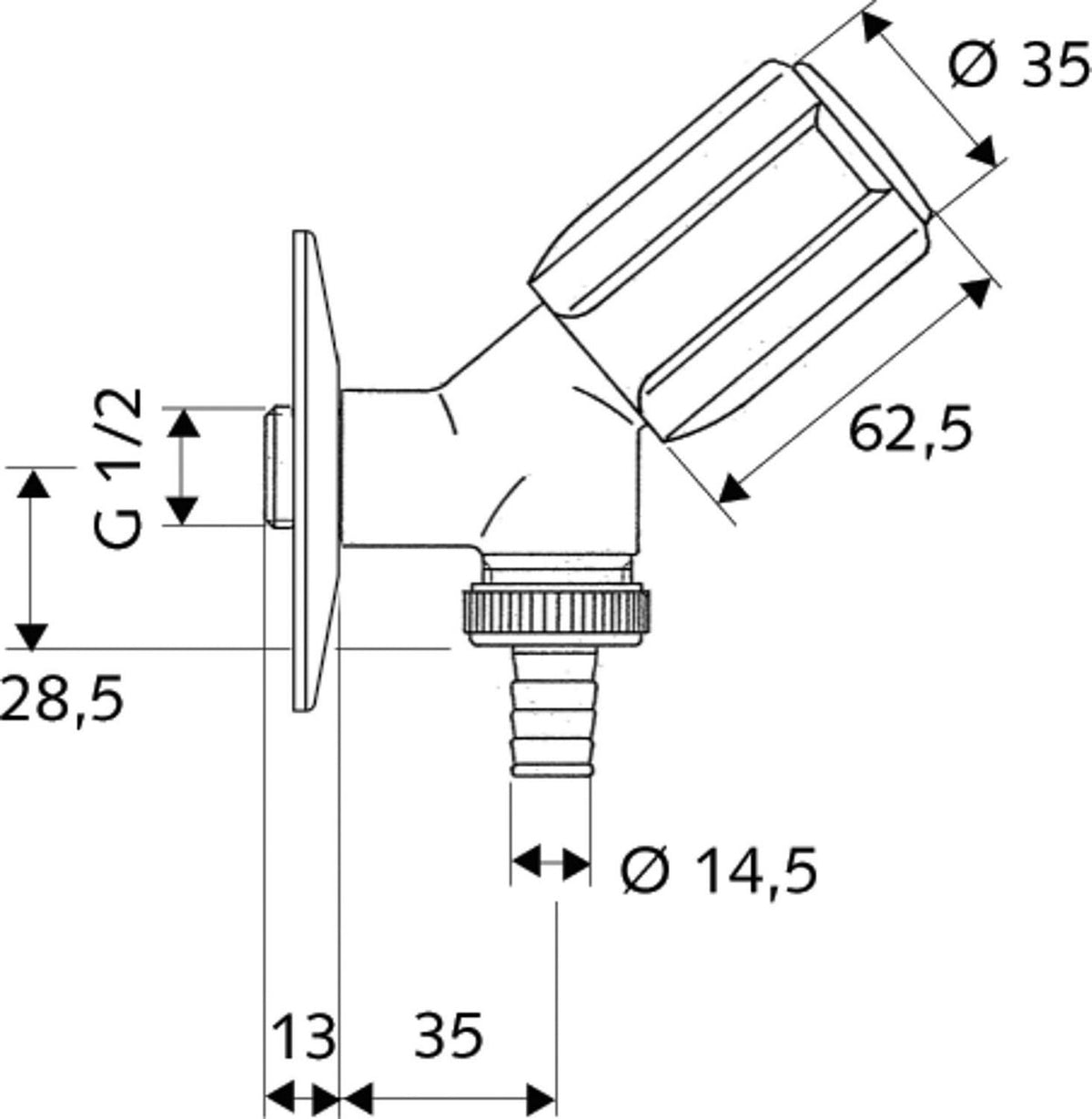 Robinet machine à laver verrouillable SCHELL Secur DN15 1/2" chromé