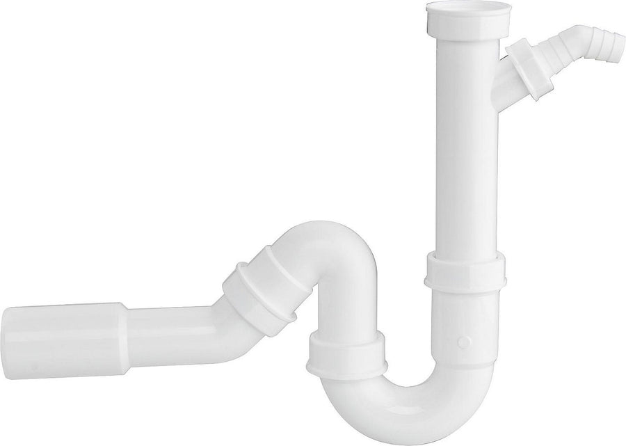 Siphon d'évier universel 1 1/2" DN40/50 plastique avec raccord de tuyau