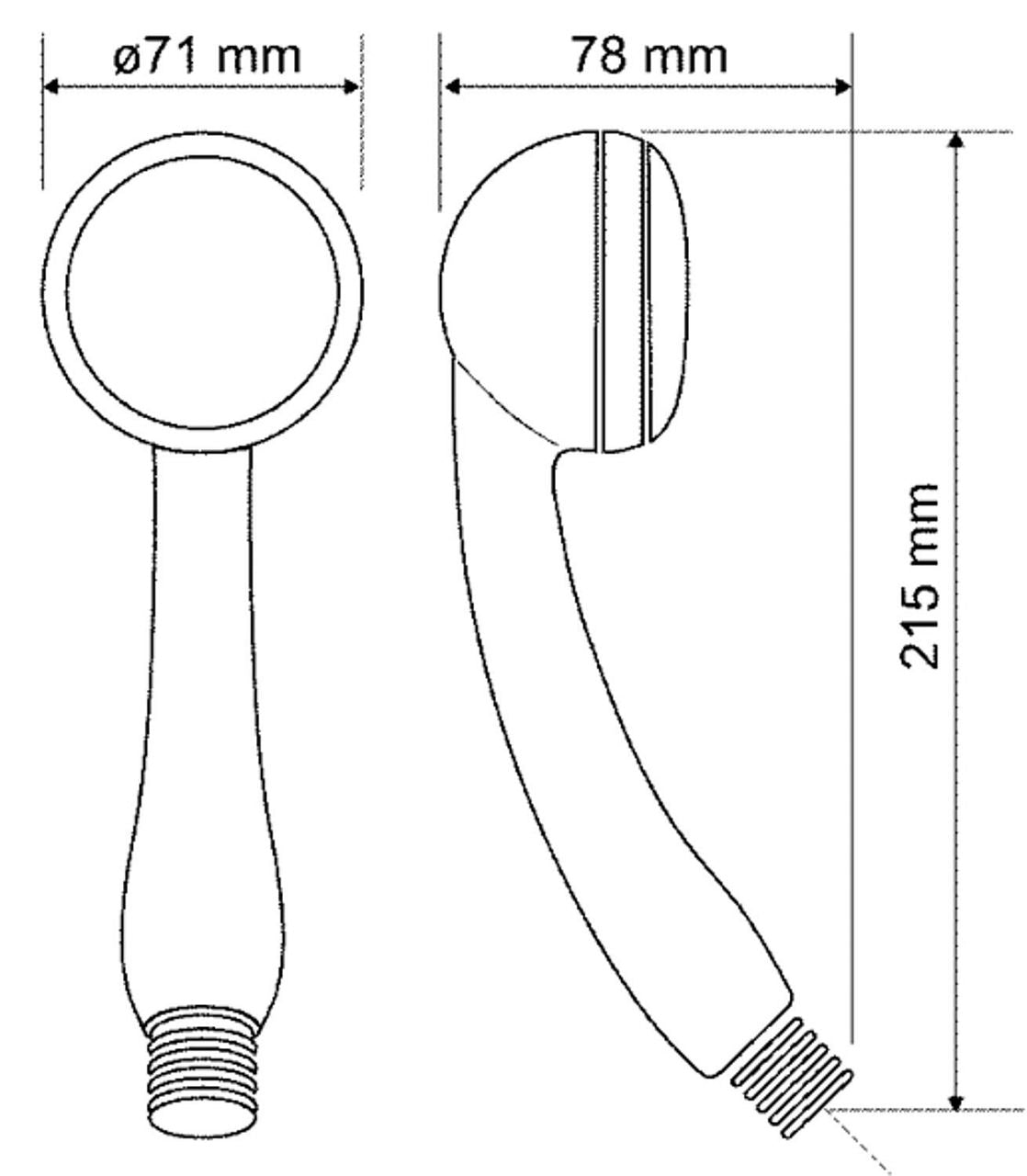 Douchette Tetis 3 jets ø 71 mm chromé