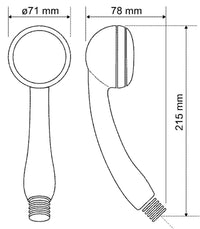 Douchette Tetis 3 jets ø 71 mm chromé
