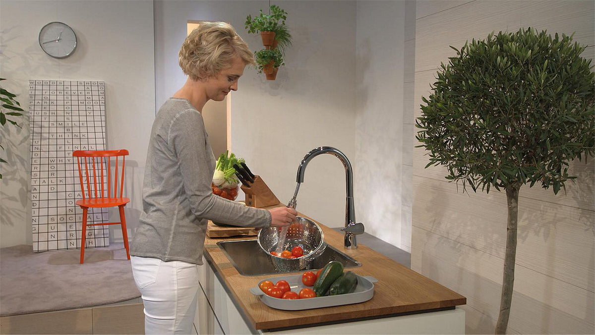 Mitigeur d'évier Hansgrohe Talis S 200 douchette extractible saillie 213 mm chrome