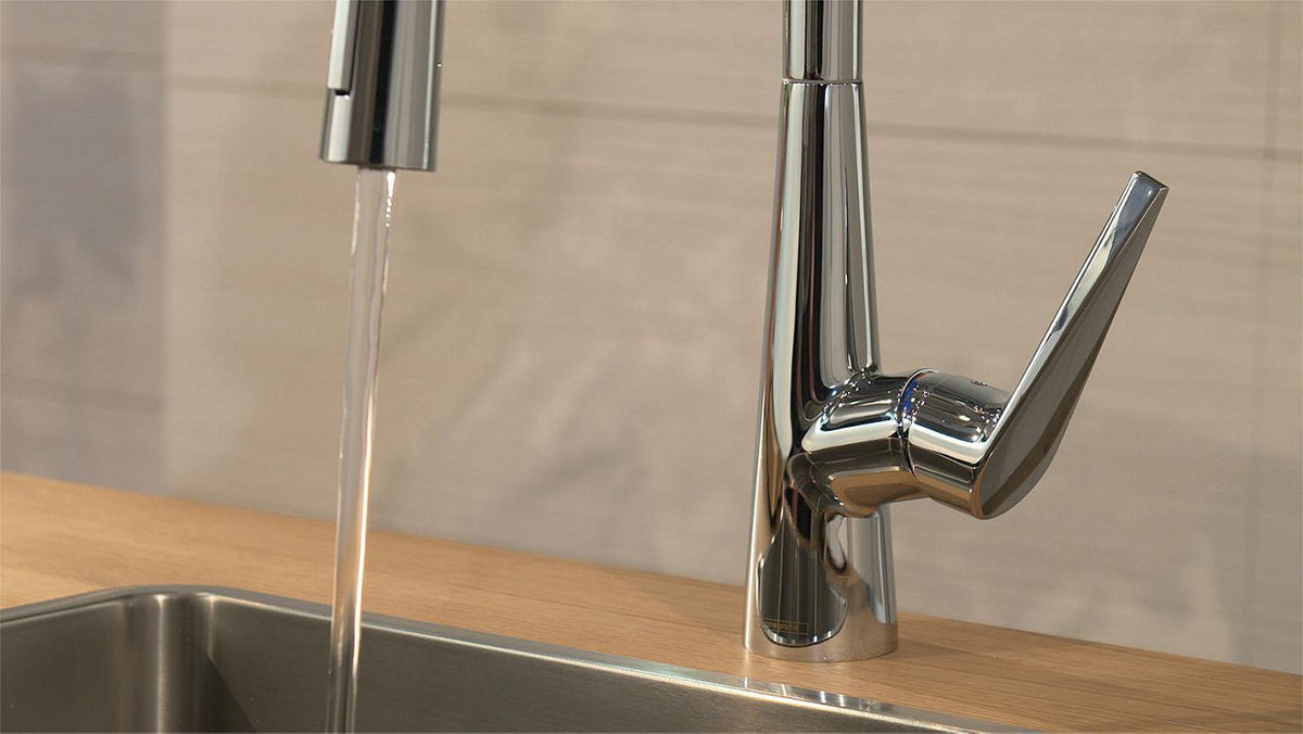 Mitigeur d'évier Hansgrohe Talis S 200 douchette extractible saillie 213 mm chrome