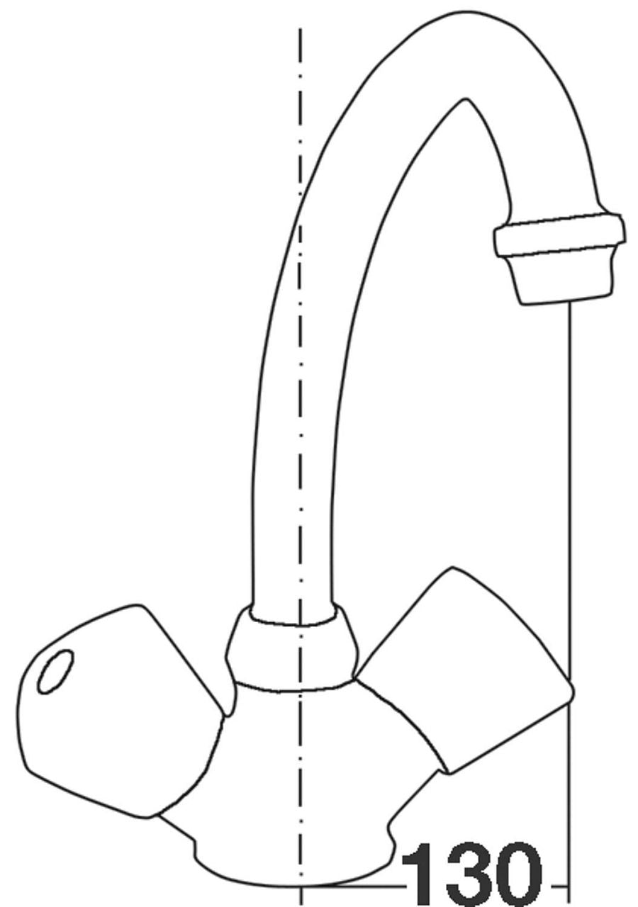 Mélangeur de lavabo Evenes Etou saillie 134mm chromé