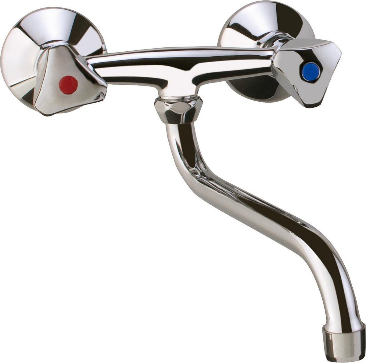 Mitigeur d'évier à deux poignées Etou Bec orientable Saillie 250 mm chrome