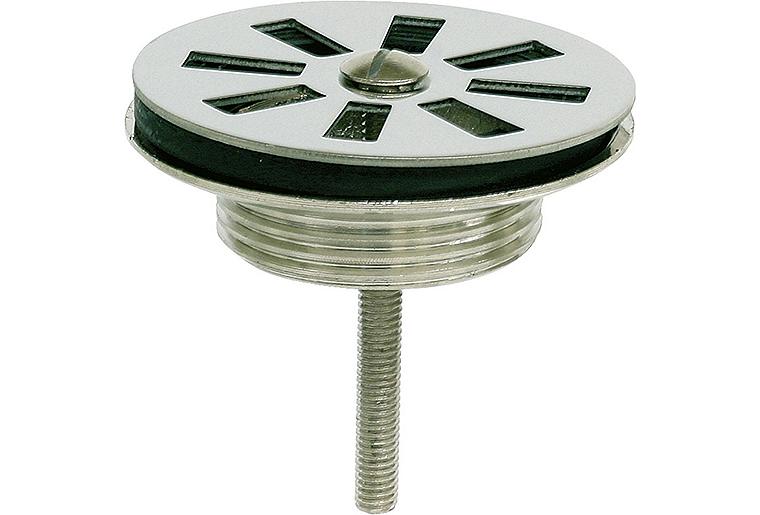 Bonde lavabo 1 1/4" DN32 chromée - diamètre 60mm plaque de tamis en inox