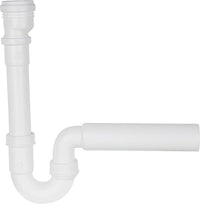 Siphon anti-odeur DN50/40, tube mural DN50 (2"), plastique blanc, pour station d'eau domestique