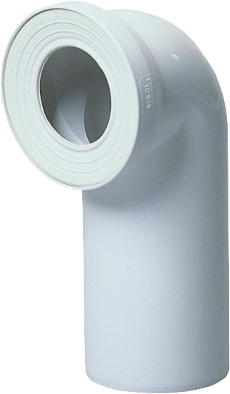 Coude de raccord WC DN100 90°, blanc