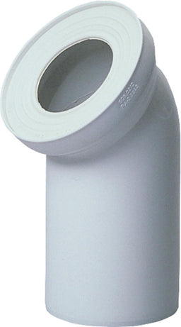 Coude de raccordement WC DN100 45°, blanc