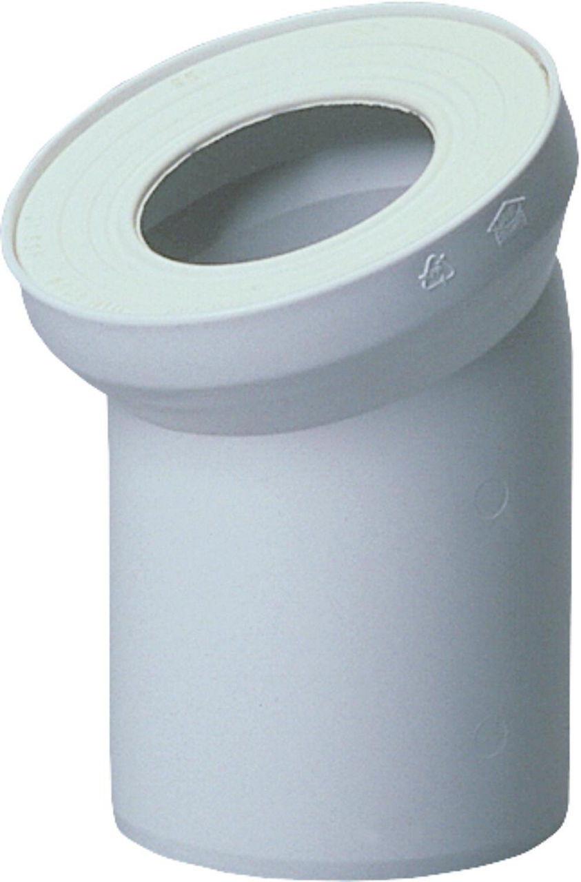 Coude de raccord WC DN100 22°, blanc