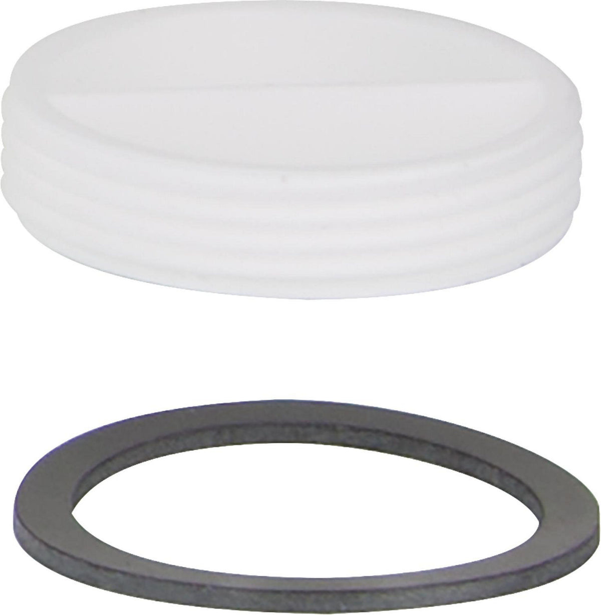 Bouchon de fermeture DN40 (1 1/2") filétage mâle plastique blanc