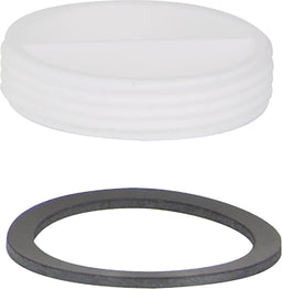Bouchon de fermeture DN40 (1 1/2") filétage mâle plastique blanc