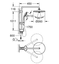 Grohe Euphoria 260 Duschsäule mit Handbrause + Kopfbrause Ø 260 mm Chrom