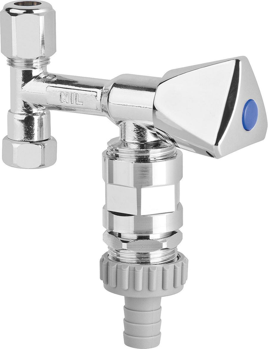 Vanne Nil DN10(3/8") x DN20(3/4"), laiton chromé avec aérateur de tube