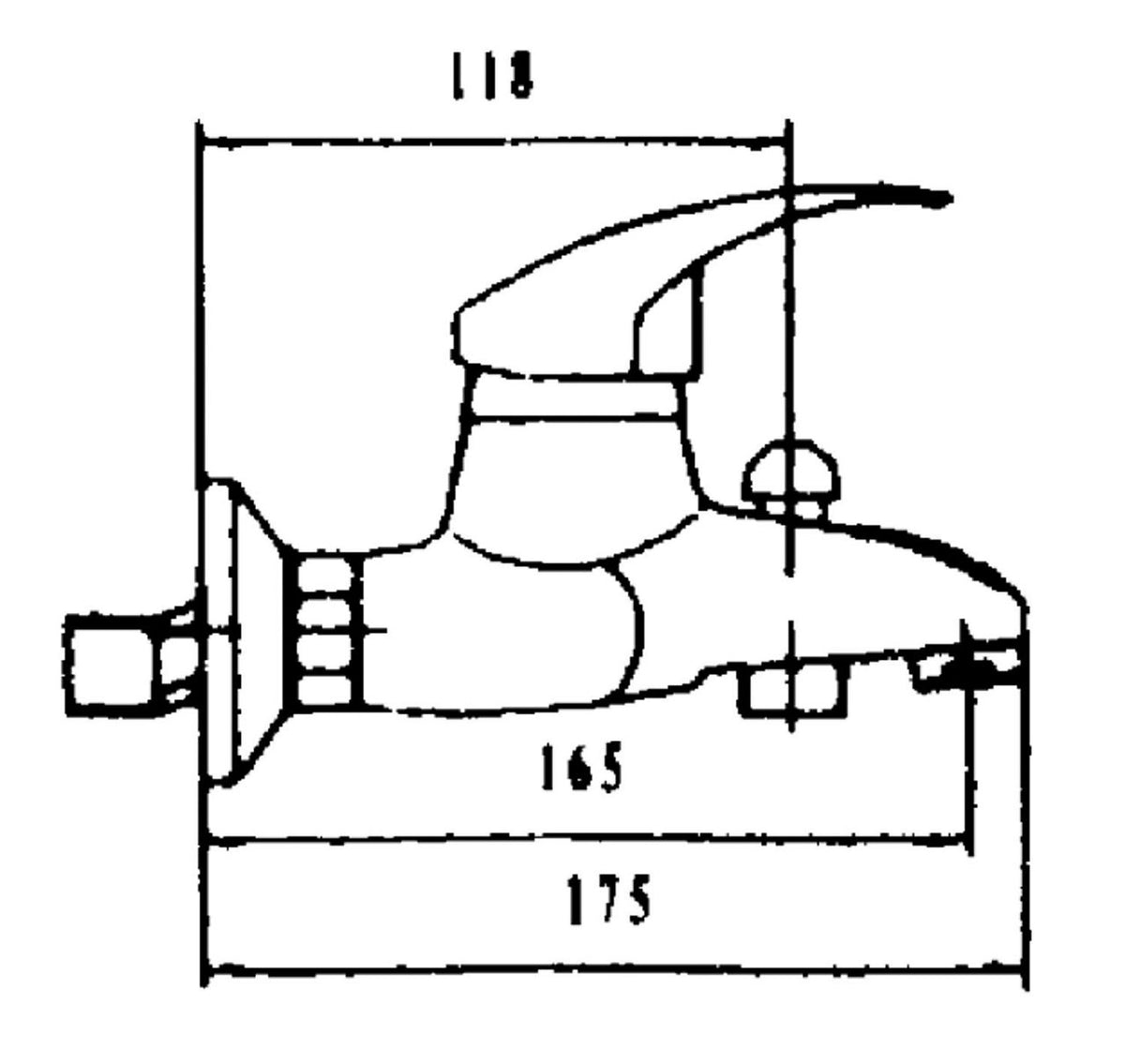 Mitigeur bain/douche apparent Rumba II saillie 165 mm chromé