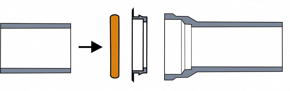 Joint de transition caoutchouc "A" pour tubes PVC à emboîture