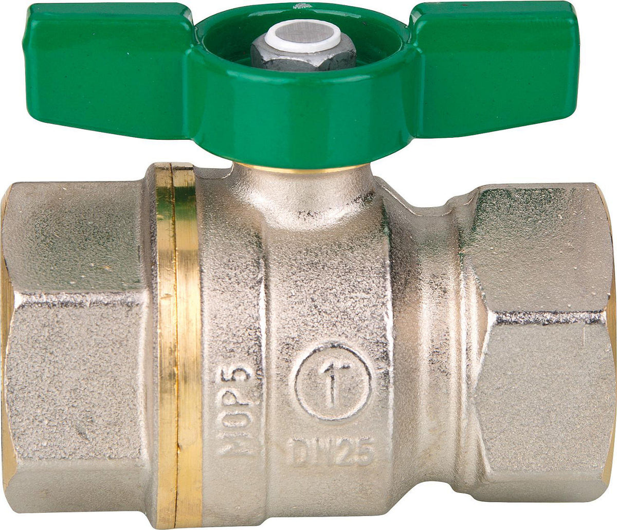Robinet à boisseau sphérique eau potable Giacomini femelle × femelle sans zone morte, poignée papillon