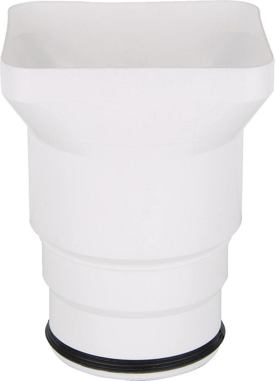 Siphon entonnoir DN100/DN50 plastique blanc, entrée carrée Airfit