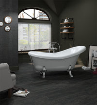 Baignoire EDITA 1745x805/635x820 mm îlot Contenance: 185 l Composite minéral blanc