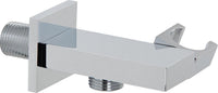 Coude de raccordement mural Design avec support de douche inclus modèle plat DN15 (1/2'') chrome