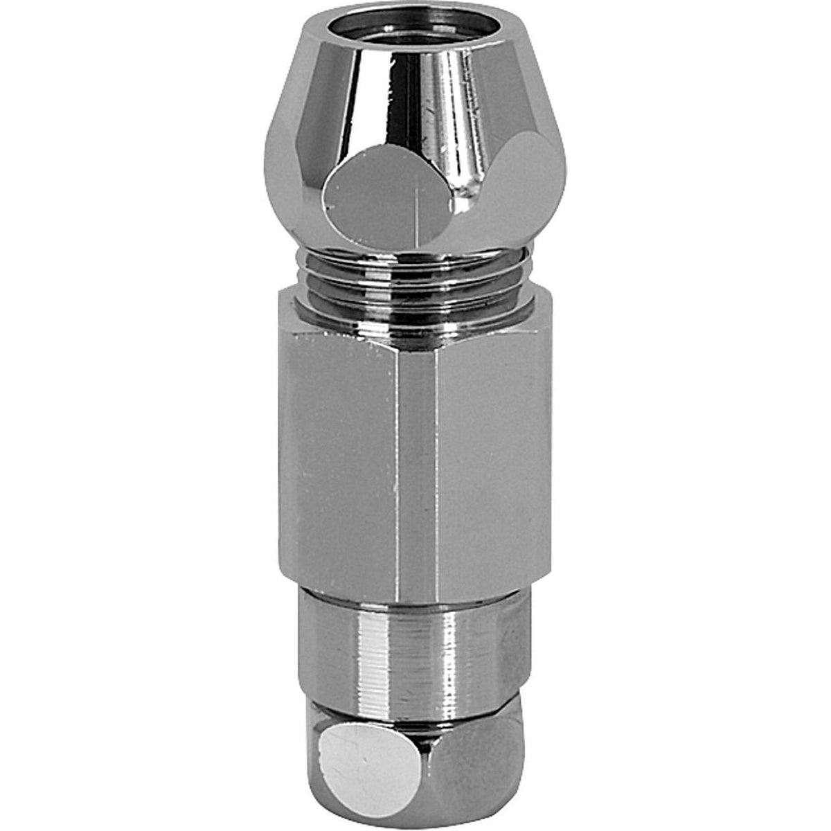 Clapet anti-retour DN10 (3/8") écrou-raccord x raccord à sertir 10mm, laiton chromé