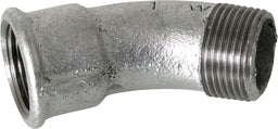 Coude long 45° Mâle x Femelle Type 40 (fonte malléable zingué)