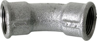 Coude long 45° (Femelle x Femelle) Type 41 (fonte malléable zingué)