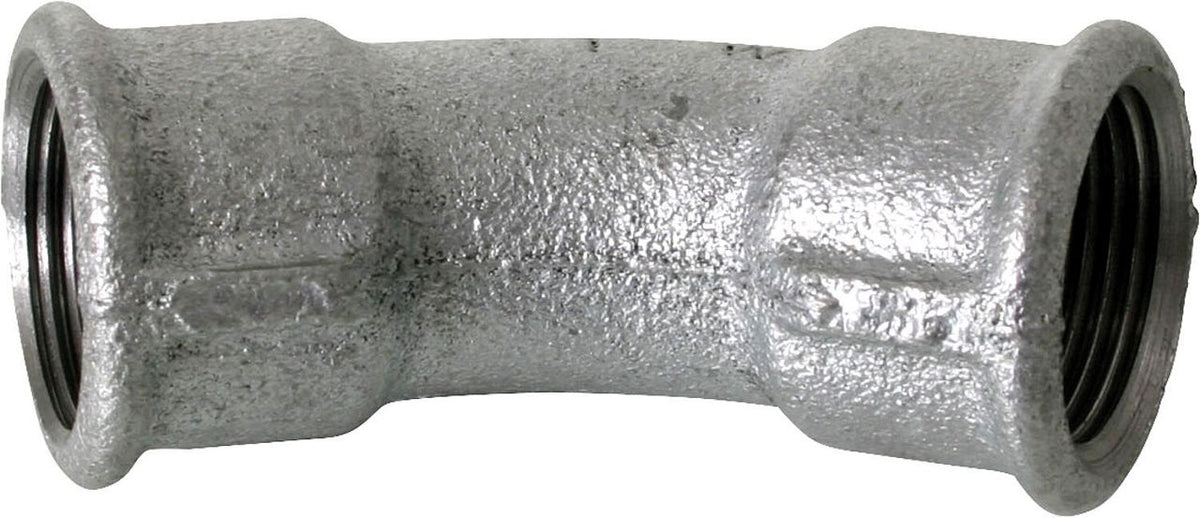 Coude long 45° (Femelle x Femelle) Type 41 (fonte malléable zingué)
