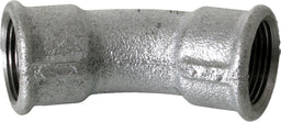 Coude long 45° (Femelle x Femelle) Type 41 (fonte malléable zingué)