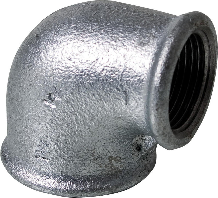 Coude réduit 90° femelle/femelle Type 90R en fonte malléable zinguée