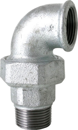 Raccord coudé à joint plat Type 95 (Femelle/Femelle) (fonte malléable zingué) (F/M)