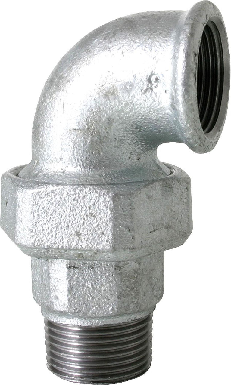 Raccord coudé à joint plat Type 95 (Femelle/Femelle) (fonte malléable zingué) (F/M)