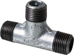 Raccord en T mâle x mâle x mâle Type 135 en fonte malléable zinguée