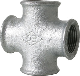 Raccord en croix femelle type 180 en fonte malléable zinguée