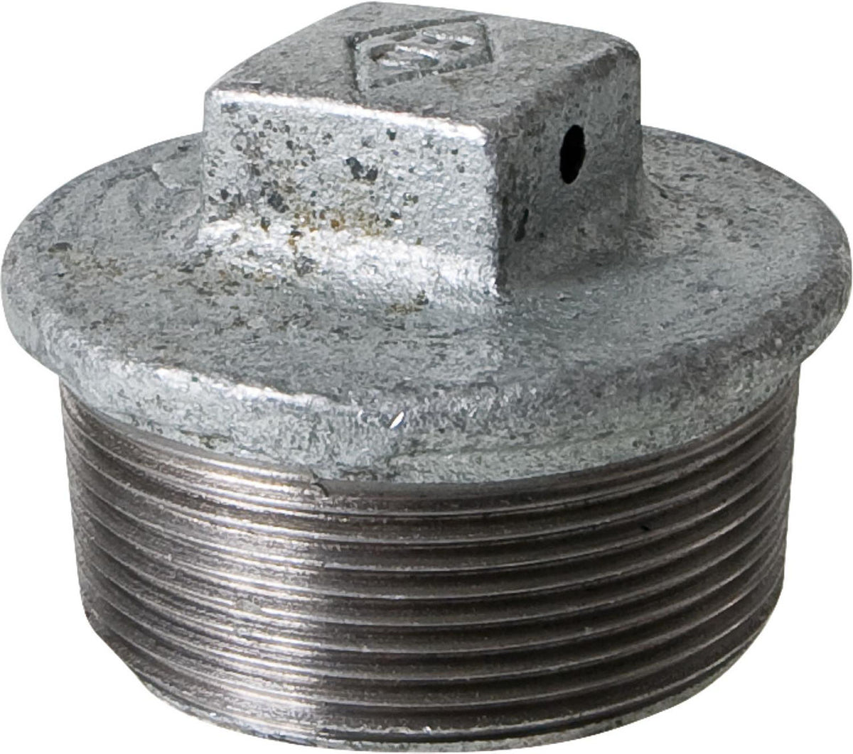 Bouchon avec trou dans le carré (Mâle) Type 294 (fonte malléable zingué)
