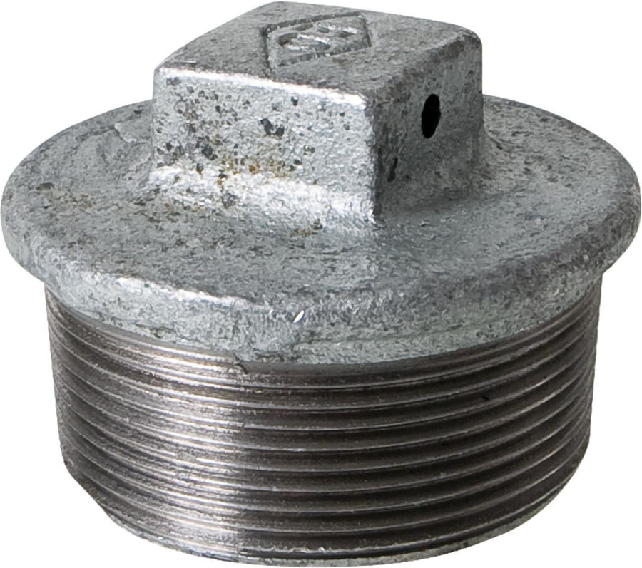 Bouchon avec trou dans le carré (Mâle) Type 294 (fonte malléable zingué)