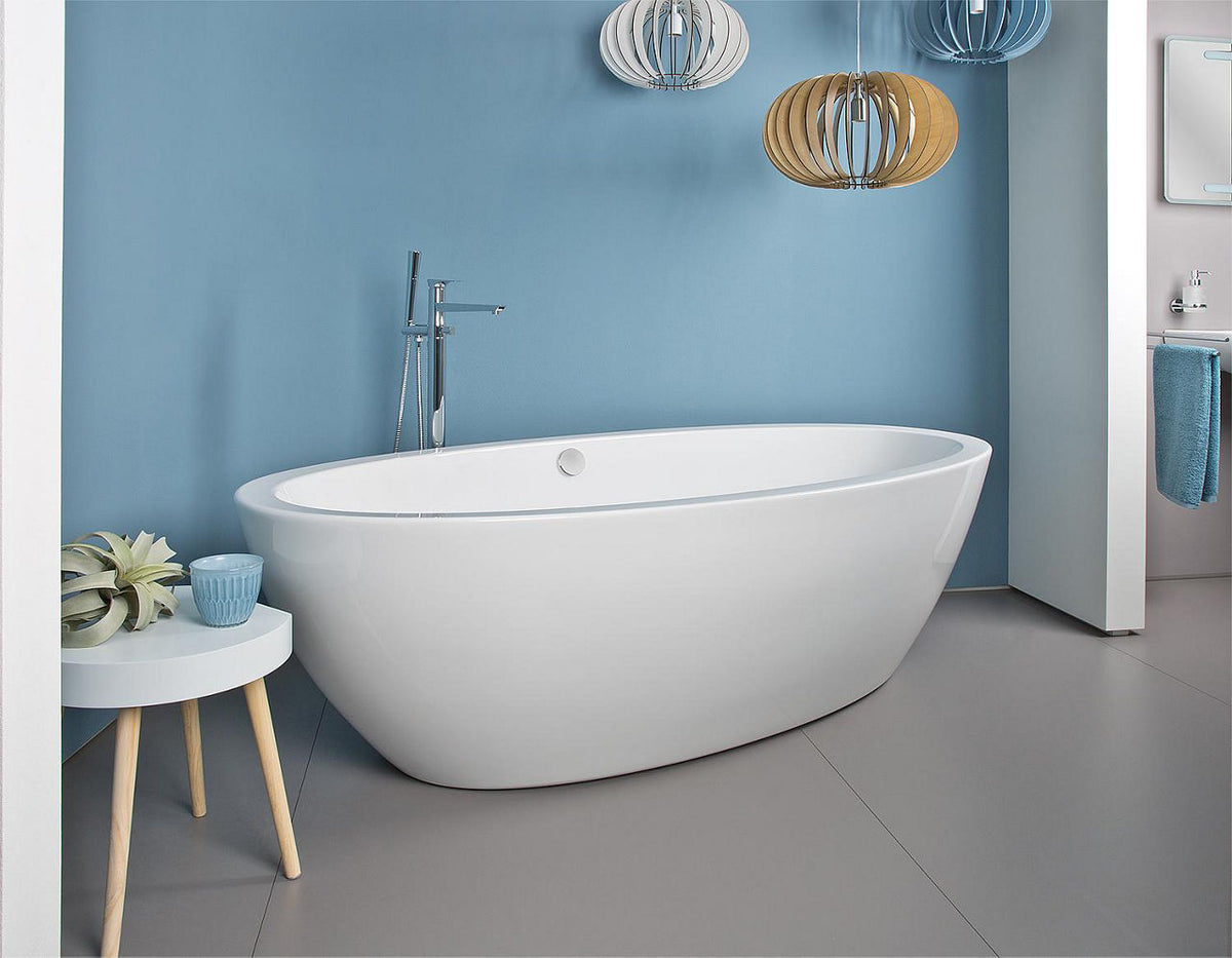 Baignoire Eimo îlot l×h×p : 1900×600×940 mm pose libre volume 275 l acrylique blanc