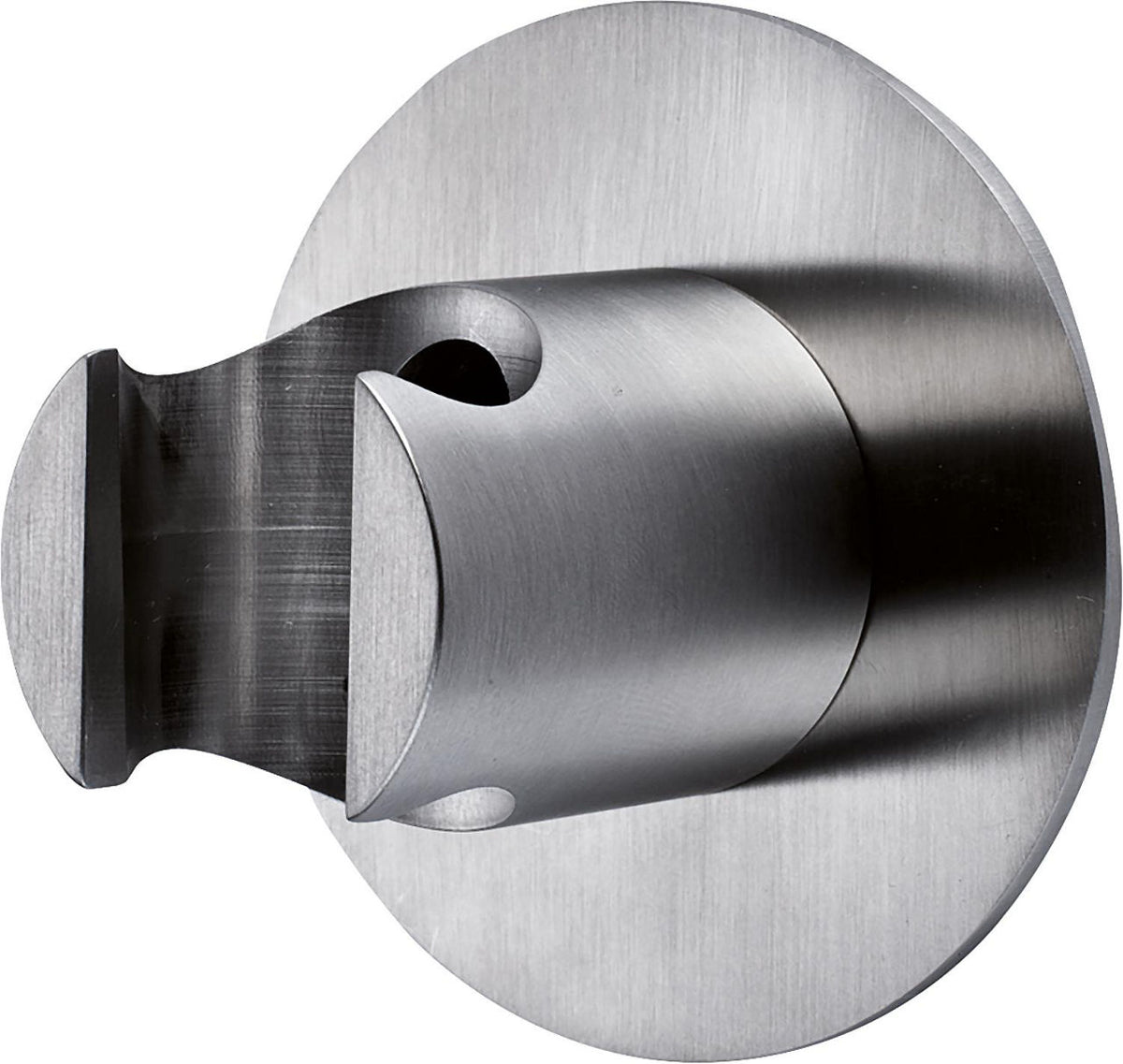Support mural de douche INOX evenes avec rosace ronde Ø 60 mm inox poli
