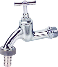 Robinet d'arrosage 1/2" avec embout olive chromé poli